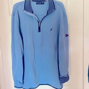 Nautica 3/4 zip striped collar and cuff lightweight sweatshirt. Size xl